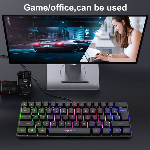 HSKO Compact 61-Key RGB Gaming Keyboard
